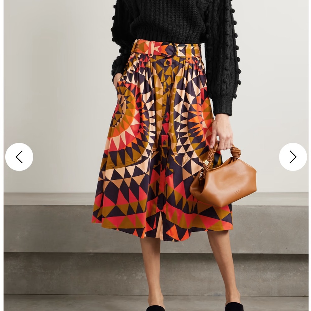 FARM Rio Multicolor Geometric A-Line Skirt